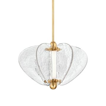 Freya LED Pendant in Vintage Brass by Corbett Lighting