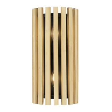 Suratto Two Light Wall Sconce in Matte BlackHoney Blonde by Varaluz