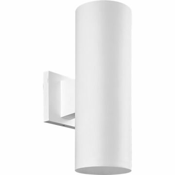 Cylinder 2-Light Outdoor Wall Mount in White