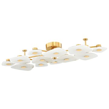 Holmdel LED Semi Flush Mount in Aged Brass by Hudson Valley