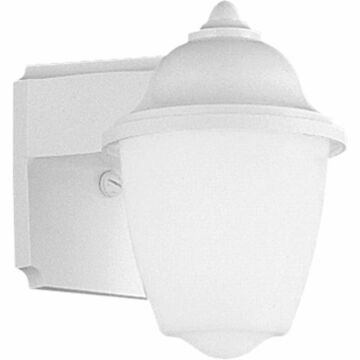 Polycarbonate Outdoor 1-Light Wall Lantern in White