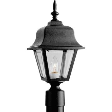 Non-Metallic Incandescent 1-Light Post Lantern in Black