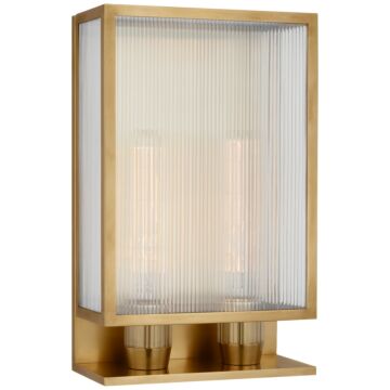 York LED Outdoor Wall Sconce in Soft Brass by Visual Comfort Signature
