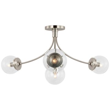 Prescott LED Semi-Flush Mount in Polished Nickel by Visual Comfort Signature