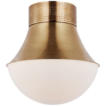 Precision LED Flush Mount in Antique-Burnished Brass by Visual Comfort Signature