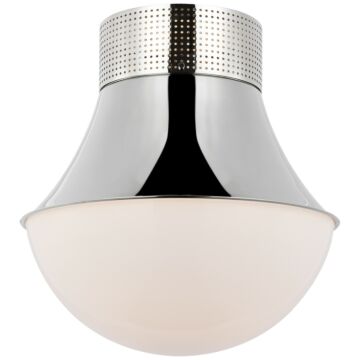 Precision LED Flush Mount in Polished Nickel by Visual Comfort Signature