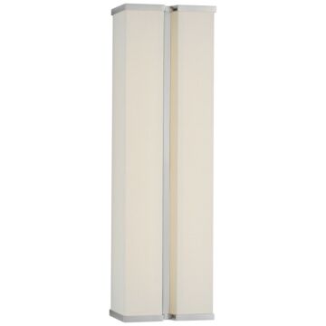 Vernet LED Wall Sconce in Polished Nickel and Linen by Visual Comfort Signature
