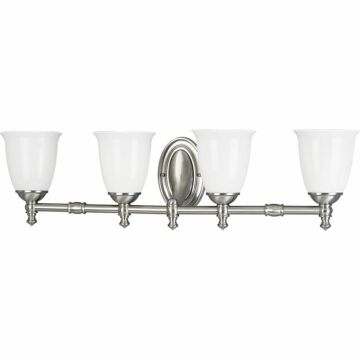 Victorian 4-Light Bathroom Vanity Light in Brushed Nickel