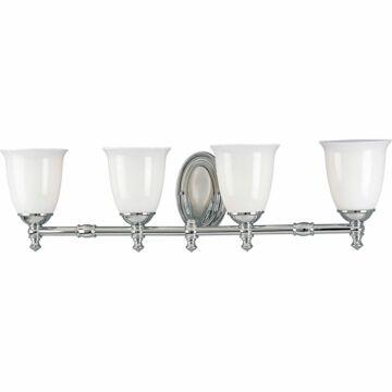 Victorian 4-Light Bathroom Vanity Light in Polished Chrome