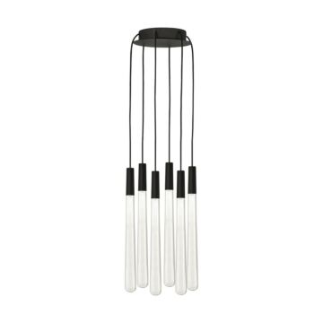 Pylon LED Chandelier in Nightshade Black by Visual Comfort Modern