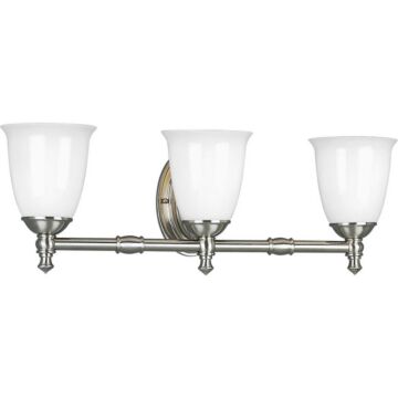 Victorian 3-Light Bathroom Vanity Light in Brushed Nickel