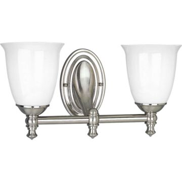 Victorian 2-Light Bathroom Vanity Light in Brushed Nickel