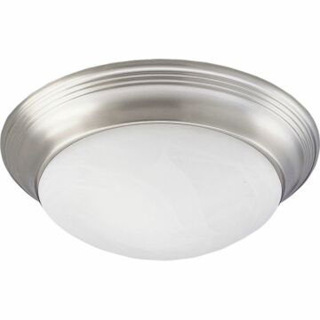 Alabaster Glass 3-Light Flush Mount in Brushed Nickel