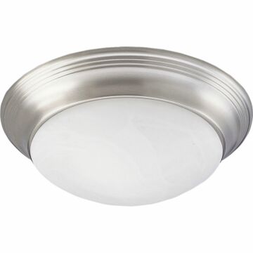 Alabaster Glass 2-Light Flush Mount in Brushed Nickel