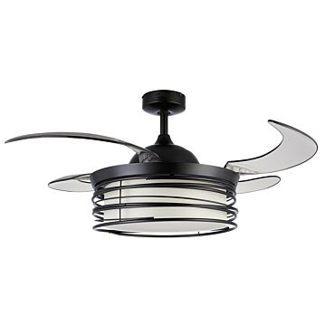 Luna 1-Light 48in Hanging Ceiling Fan in Black