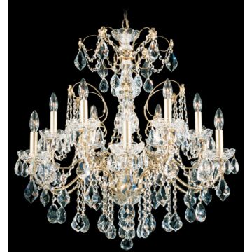 Century 12 Light Chandelier in Antique Silver by Schonbek