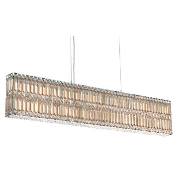 Quantum 17 Light Linear Pendant in Stainless Steel by Schonbek