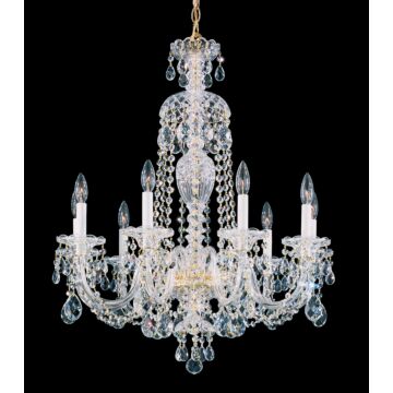 Sterling Nine Light Chandelier in Silver by Schonbek