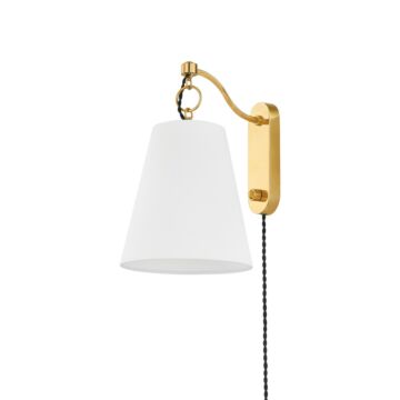 Joan One Light Wall Sconce in Aged Brass by Hudson Valley