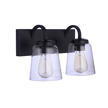 Elsa Two Light Vanity in Flat Black by Craftmade