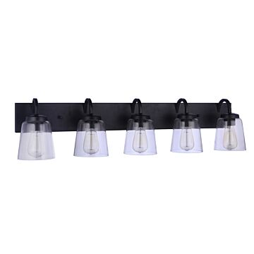 Elsa Five Light Vanity in Flat Black by Craftmade