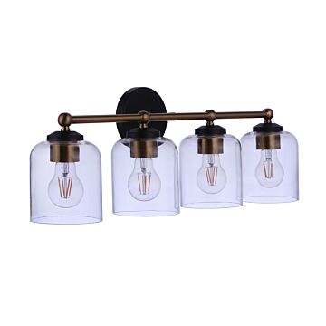 Coppa Four Light Vanity in Flat Black Satin Brass by Craftmade