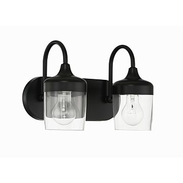 Wrenn Two Light Vanity in Flat Black by Craftmade