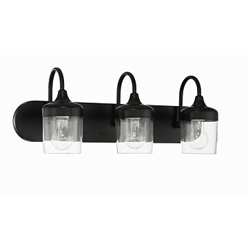 Wrenn Three Light Vanity in Flat Black by Craftmade