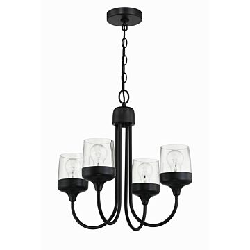 Wrenn Four Light Chandelier in Flat Black by Craftmade