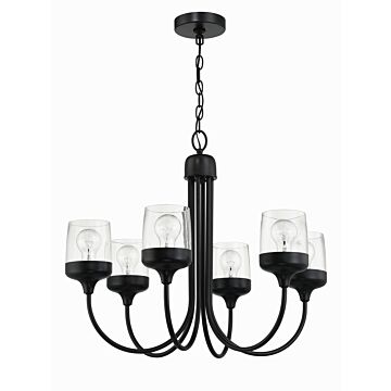 Wrenn Six Light Chandelier in Flat Black by Craftmade