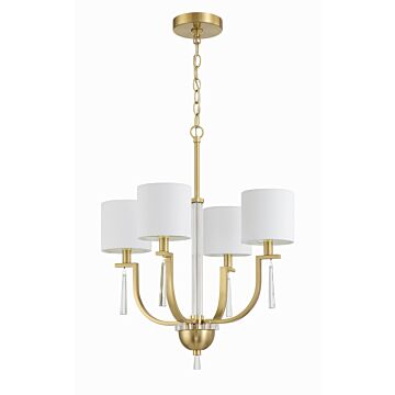 Fortuna Four Light Chandelier in Satin Brass by Craftmade