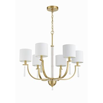Fortuna Six Light Chandelier in Satin Brass by Craftmade