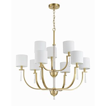 Fortuna Nine Light Chandelier in Satin Brass by Craftmade