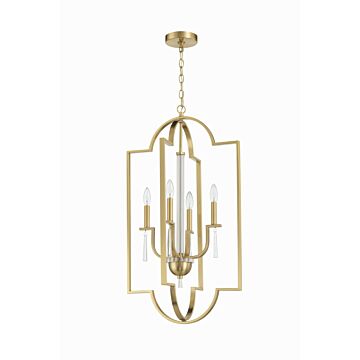 Fortuna Four Light Foyer Pendant in Satin Brass by Craftmade