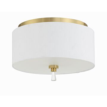 Fortuna Two Light Flushmount in Satin Brass by Craftmade