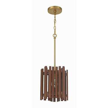 Freeform One Light Pendant in Satin Brass Walnut by Craftmade
