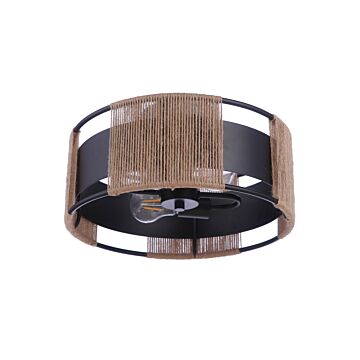 Kensey Two Light Semi Flush Mount in Flat Black by Craftmade