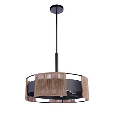 Kensey Six Light Pendant in Flat Black by Craftmade