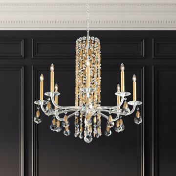 Siena Eight Light Chandelier in Antique Silver by Schonbek