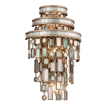 Dolcetti Three Light Wall Sconce in Champagne Leaf by Corbett Lighting