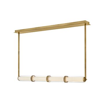 Cy LED Linear Pendant in Lacquered Brass