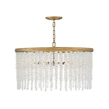 Rubina 6-Light LED Convertible Chandelier in Burnished Gold