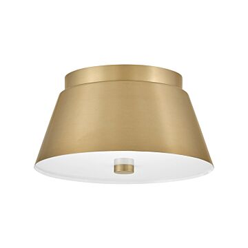 Tess 2-Light LED Flush Mount in Lacquered Brass