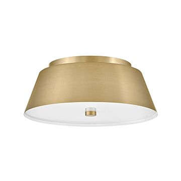 Tess 2-Light LED Flush Mount in Lacquered Brass