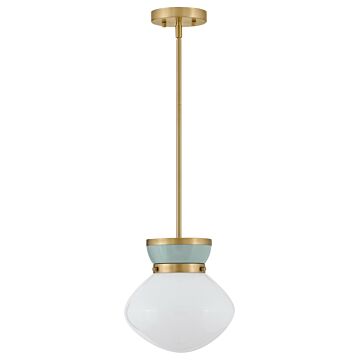 Lucy 1-Light LED Pendant in Lacquered Brass