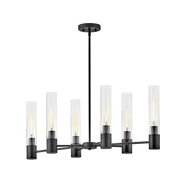 Shea 6-Light LED Linear Chandelier in Black