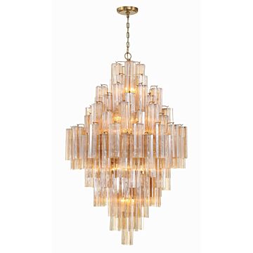 Addis 20 Light Chandelier in Aged Brass by Crystorama