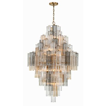 Addis 20 Light Chandelier in Aged Brass by Crystorama
