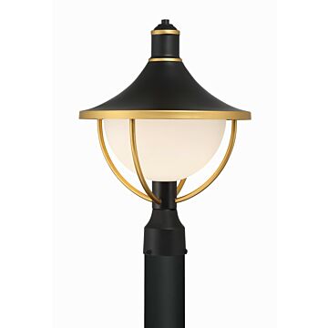 Atlas One Light Outdoor Post Mount in Matte Black   Textured Gold by Crystorama