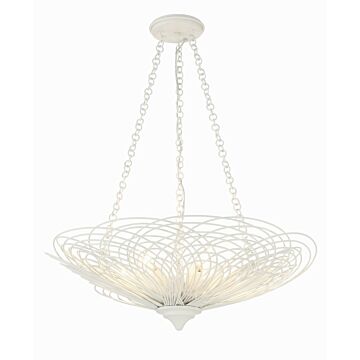 Doral Six Light Chandelier in Matte White by Crystorama